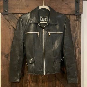 Black leather jacket